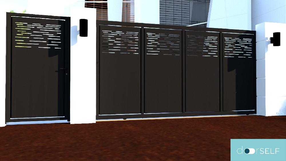 Puerta corredera DOORSELF Galaxy óxido 350x200 cm Outlet
