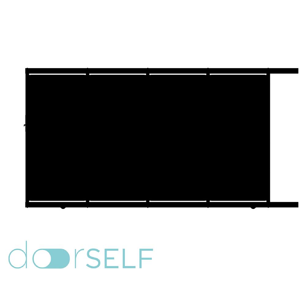 Puerta corredera DOORSELF Blind de acero negra 350x200 cm