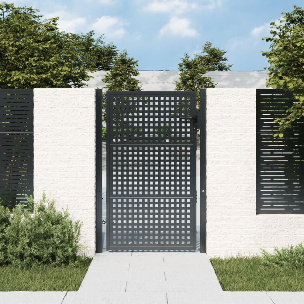 vidaXL Puerta de jardín acero gris antracita 105x200 cm
