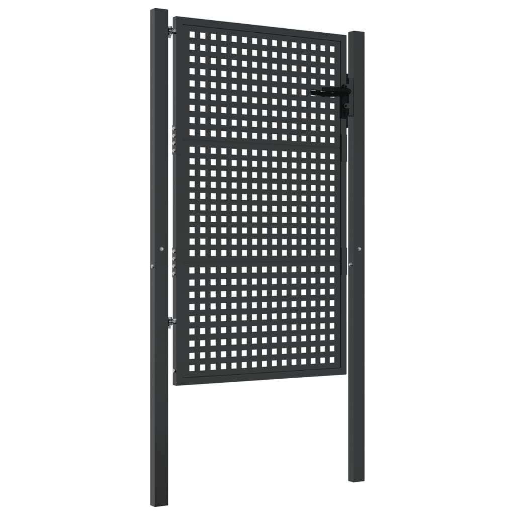 vidaXL Puerta de jardín acero gris antracita 105x200 cm Envío gratis
