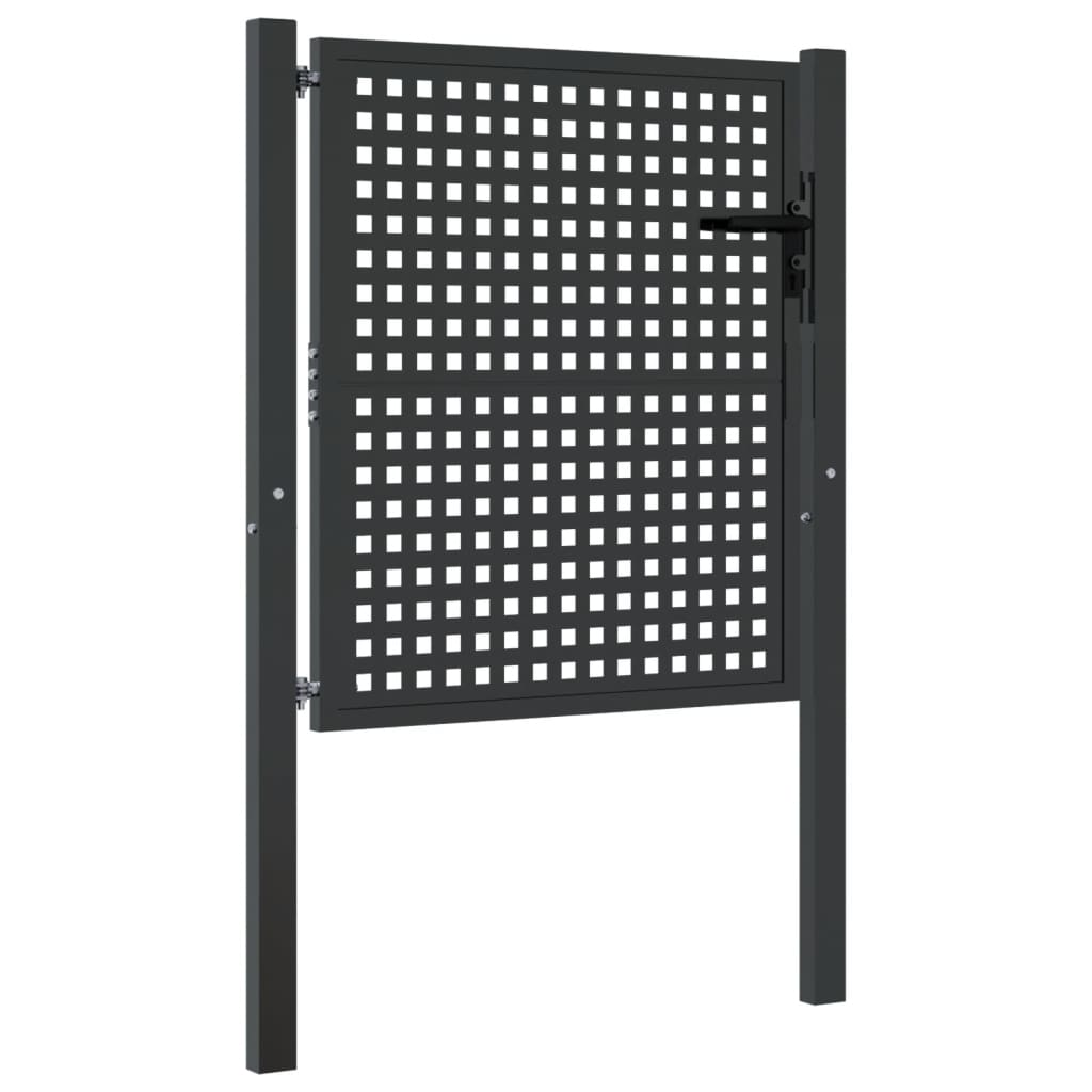 vidaXL Puerta de jardín acero gris antracita 105x150 cm COMPRAR AHORA