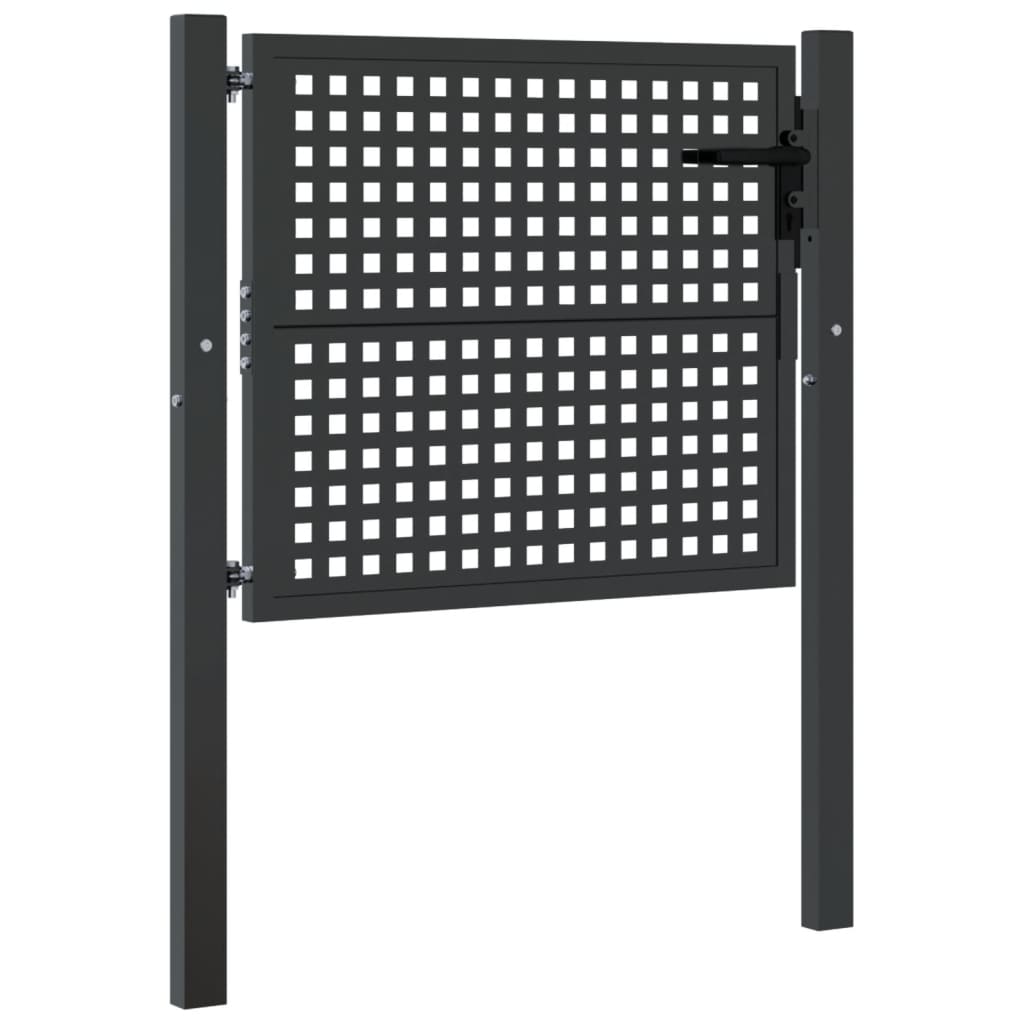 vidaXL Puerta de jardín acero gris antracita 105x125 cm Últimos 2 días