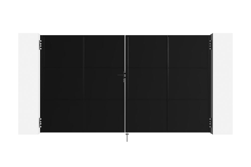 Portón abatible de acero 3 5m NALI 350B200 NEGRO MATE Último día