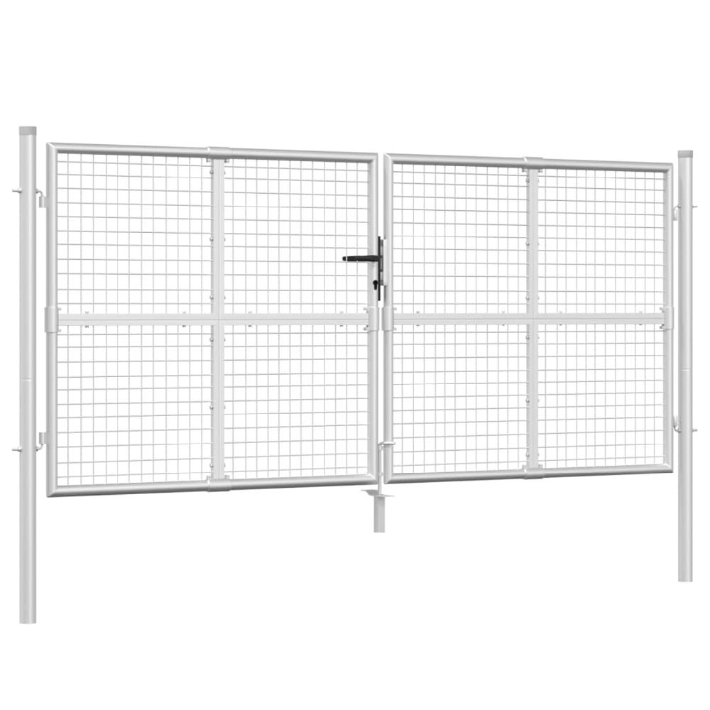 vidaXL Puerta de malla de jardín acero galvanizado plateado 300x175cm Promoción por tiempo limitado