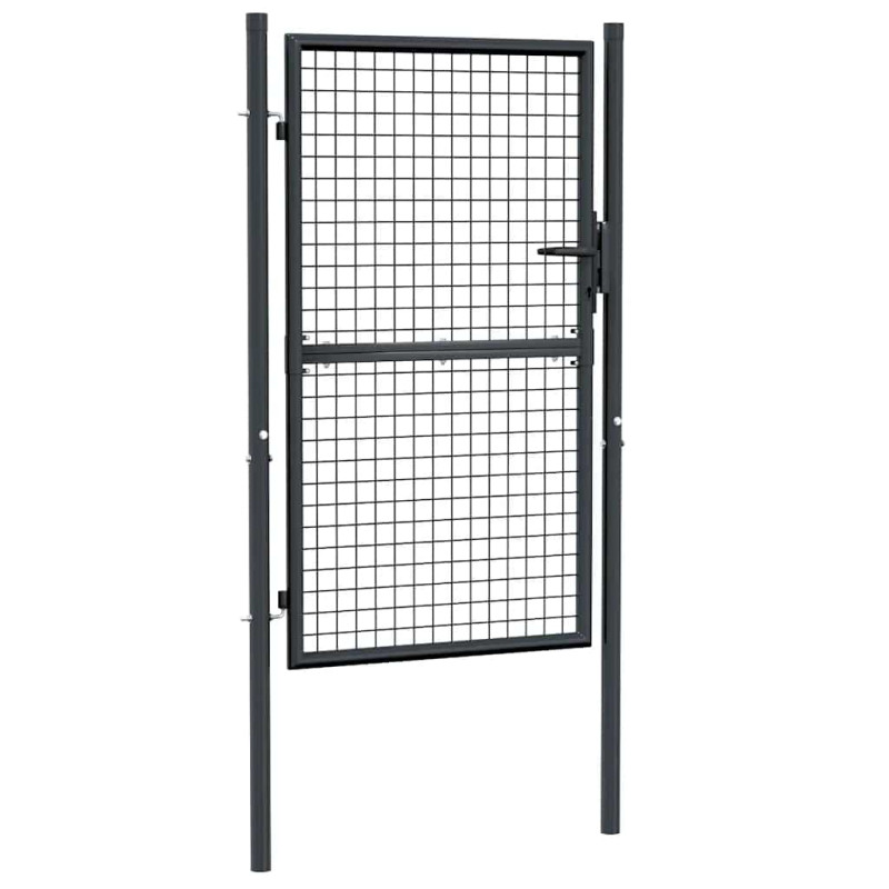 vidaXL Puerta de malla de jardín acero galvanizado gris 100x200 cm
