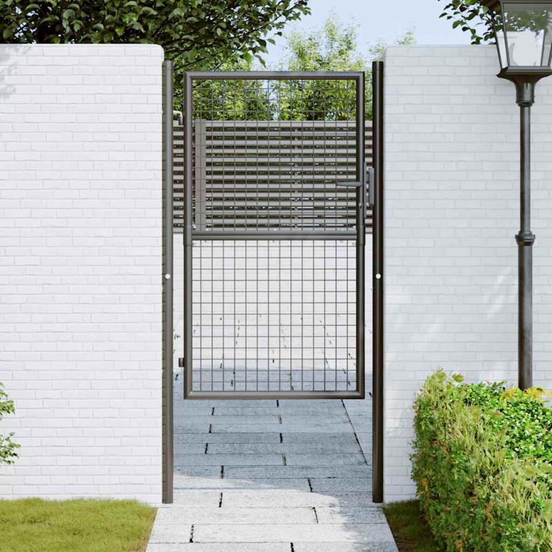 vidaXL Puerta de malla de jardín acero galvanizado gris 100x200 cm Solo hoy