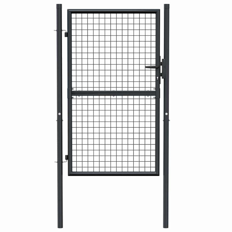 vidaXL Puerta de malla de jardín acero galvanizado gris 100x200 cm Solo hoy
