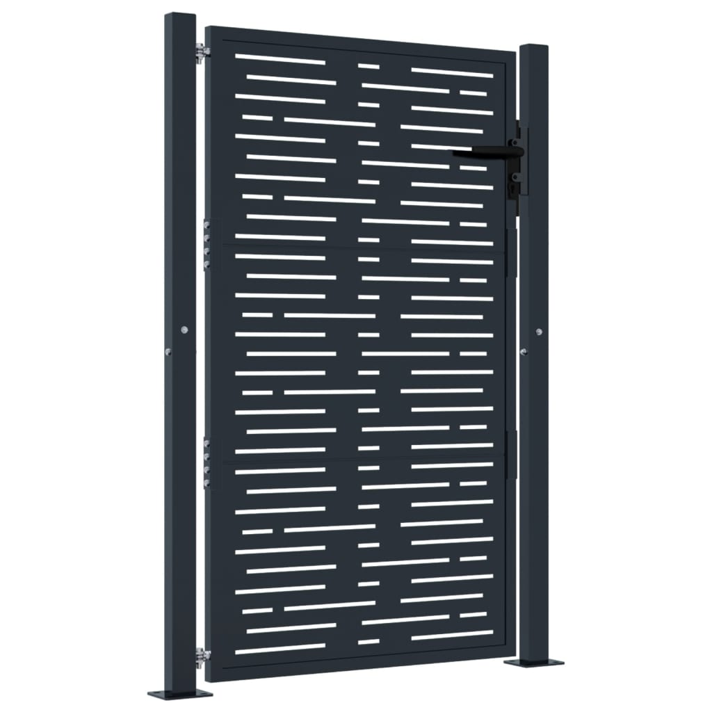 vidaXL Puerta de jardín acero gris antracita diseño cuadrado 105x155cm Solo queda un día