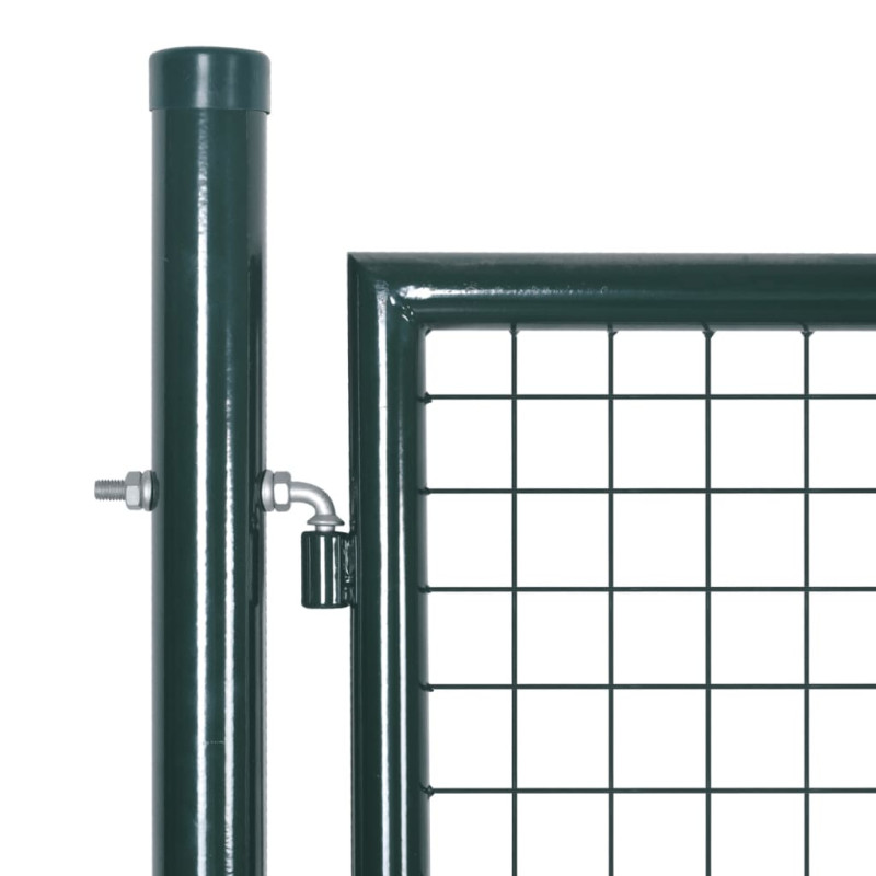 vidaXL Puerta de valla de acero verde 306x175 cm Superdescuento