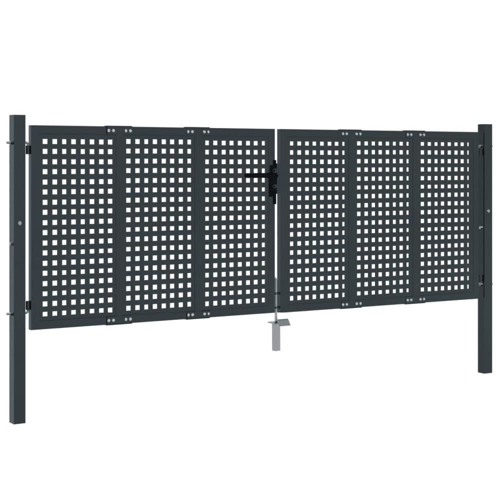 vidaXL Puerta de jardín acero gris antracita 300x150 cm Grandes descuentos