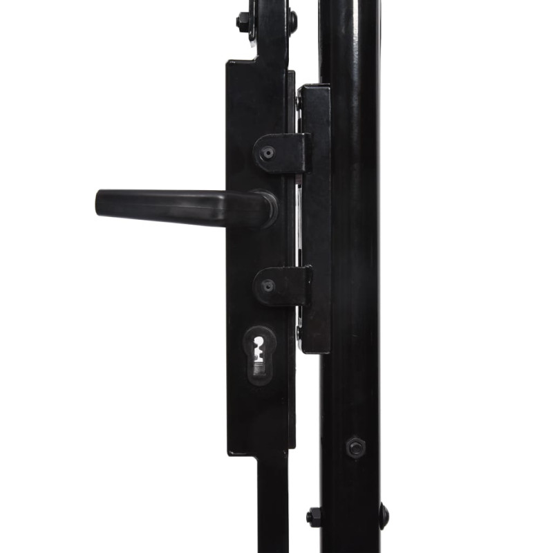 vidaXL Cancela de valla doble puerta con puntas acero negro 3x1 25 m Tienda de fábrica