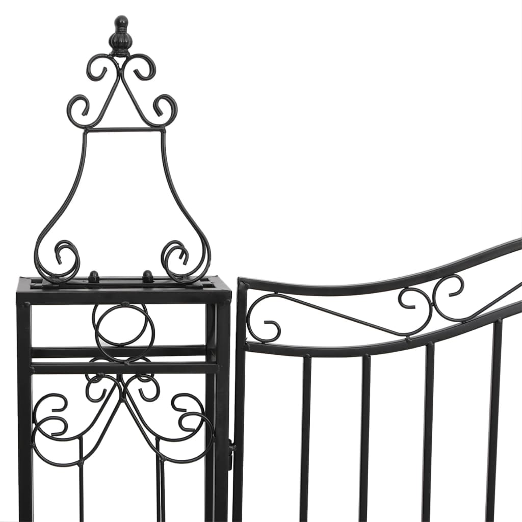 vidaXL Puerta de jardín de hierro forjado negro 121x8x100 cm Ahorra y exporta