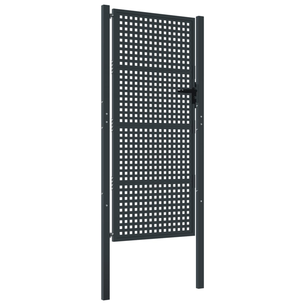 vidaXL Puerta de jardín acero gris antracita 105x225 cm Precios de Black Friday