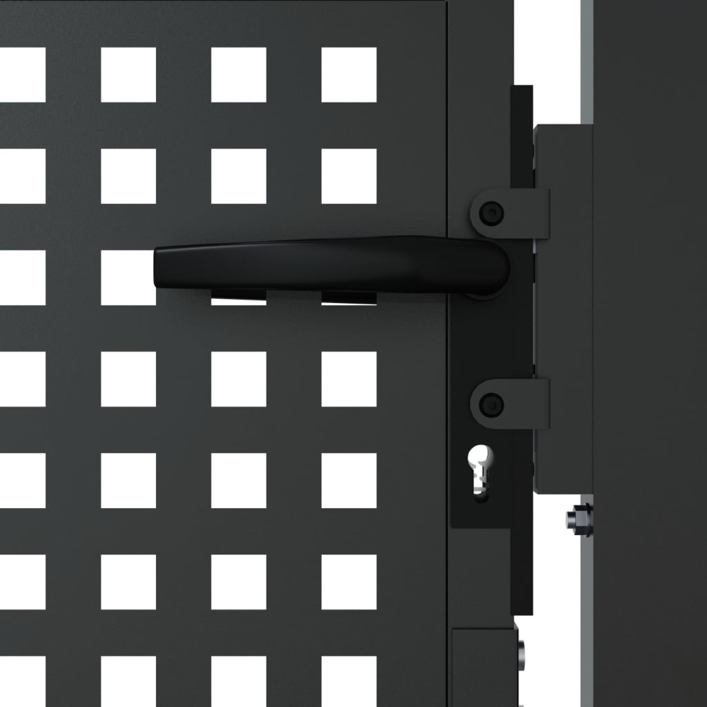 vidaXL Puerta de jardín acero gris antracita 105x225 cm Precios de Black Friday