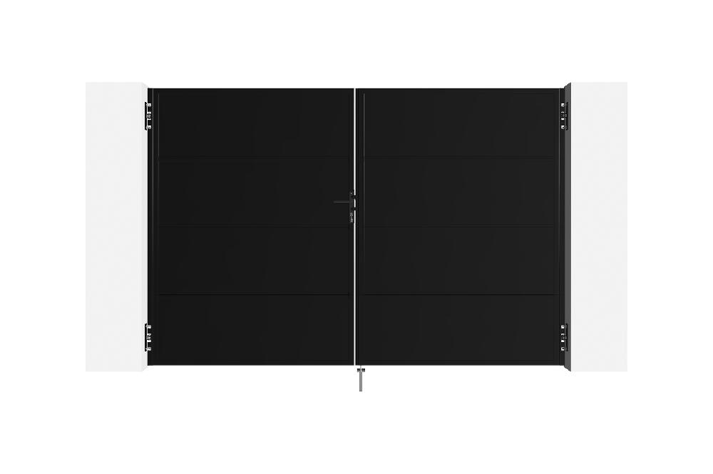 Portón abatible de hierro 3m NALI 300B200 NEGRO MATE En oferta