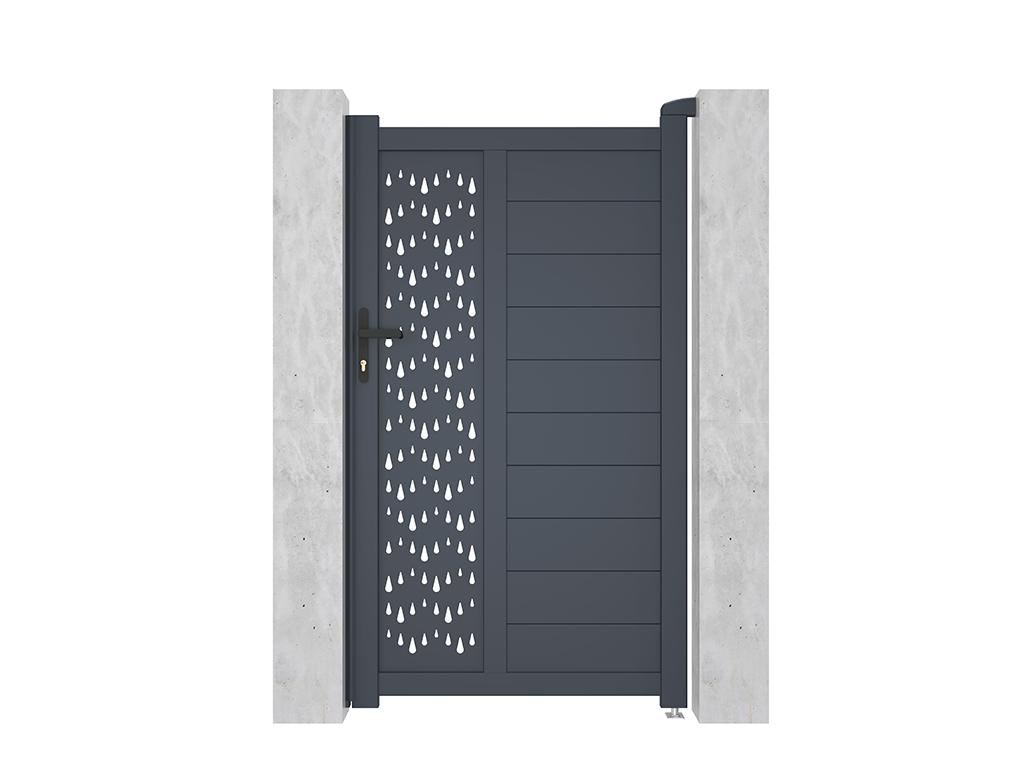 Portón de aluminio Ancho 103 x Alt. 181 cm antracita GREGOR Libre de impuestos