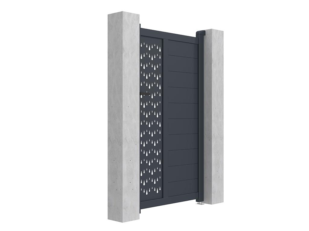Portón de aluminio Ancho 103 x Alt. 181 cm antracita GREGOR Libre de impuestos