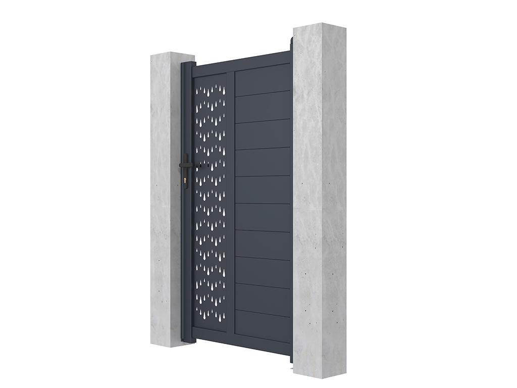 Portón de aluminio Ancho 103 x Alt. 181 cm antracita GREGOR Libre de impuestos