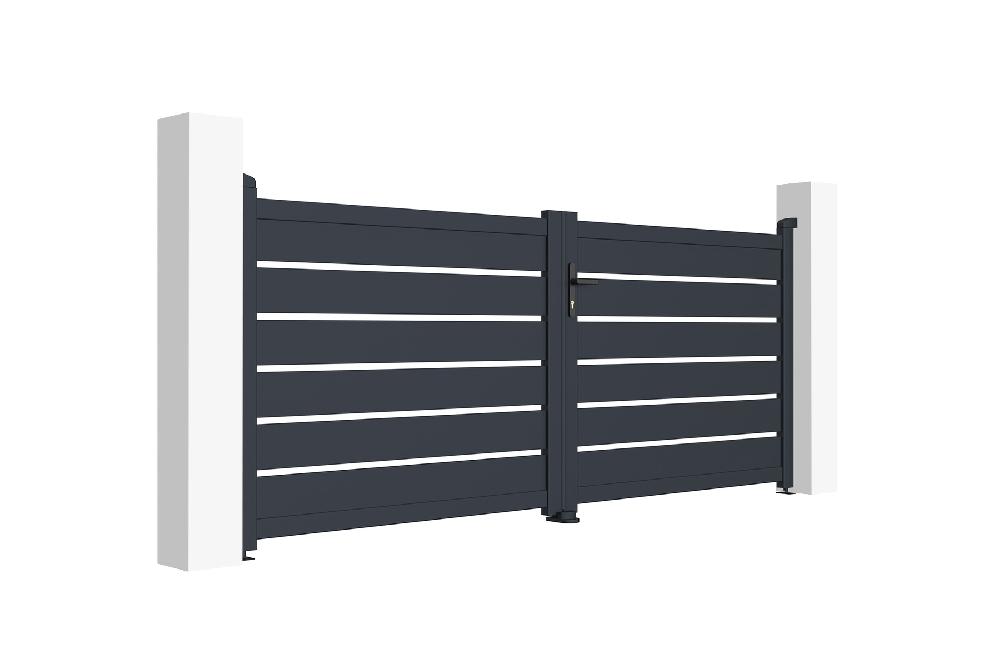Puerta batiente de aluminio 3m VOGEL 300B120 GRIS Descuentos del mes