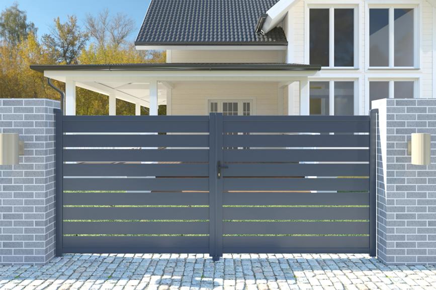 Puerta batiente de aluminio 3m VOGEL 300B120 GRIS Descuentos del mes