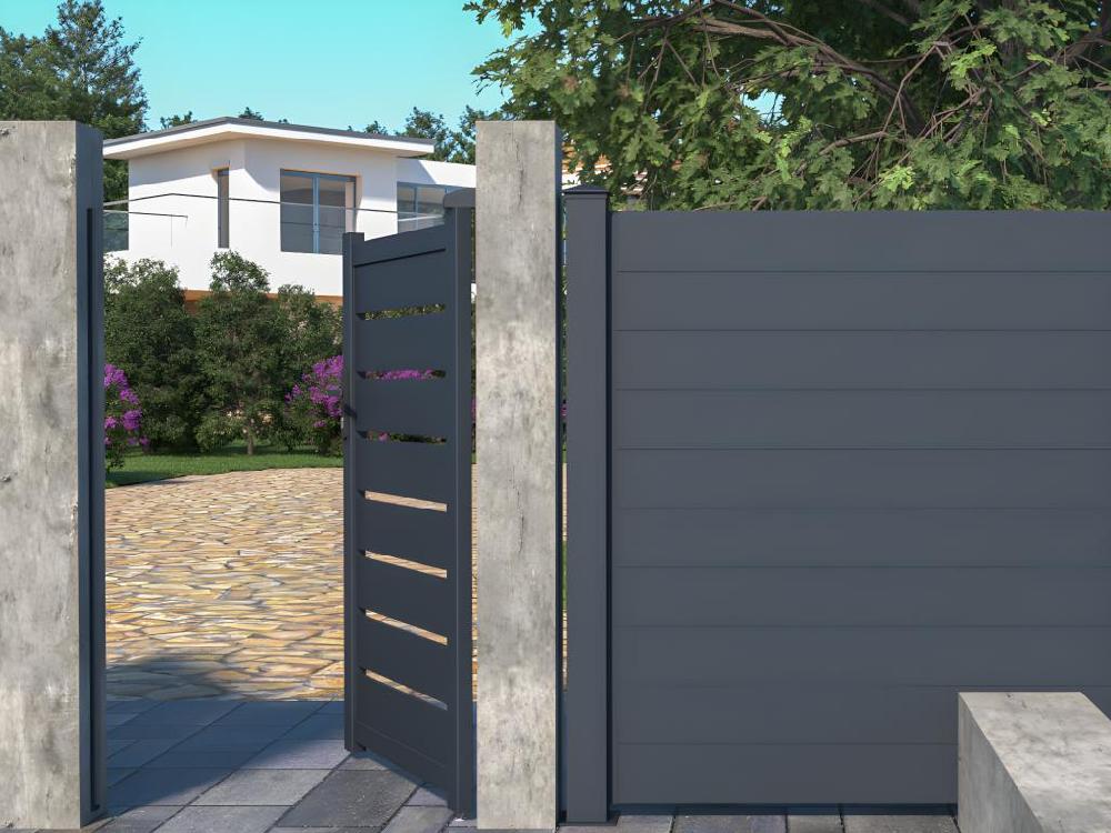 Portón de aluminio color antracita PRIMO - Ancho 100 x Alt. 166 cm Oferta exclusiva