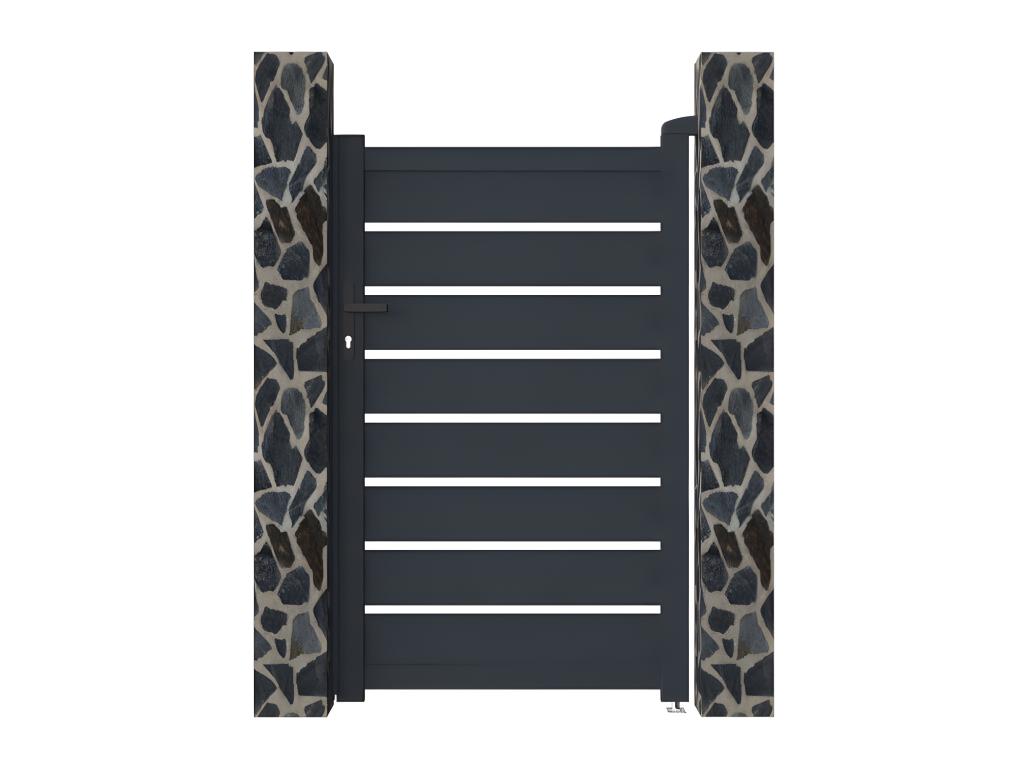 Portón de aluminio color antracita PRIMO - Ancho 100 x Alt. 166 cm Oferta exclusiva