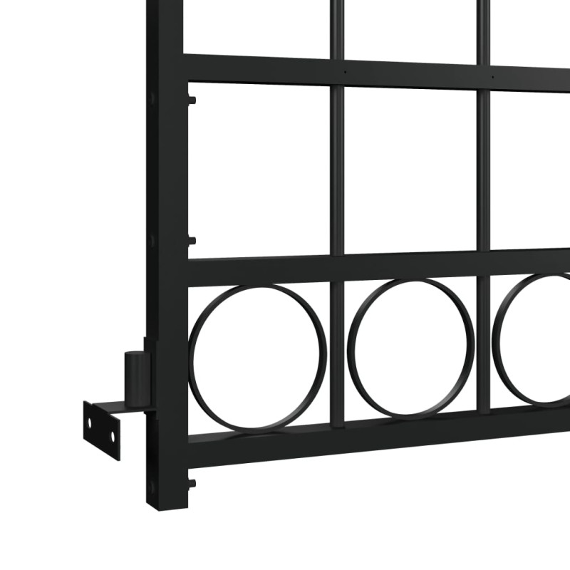 vidaXL Puerta de jardín con arco de acero negro 89x200 cm Ofertas de temporada