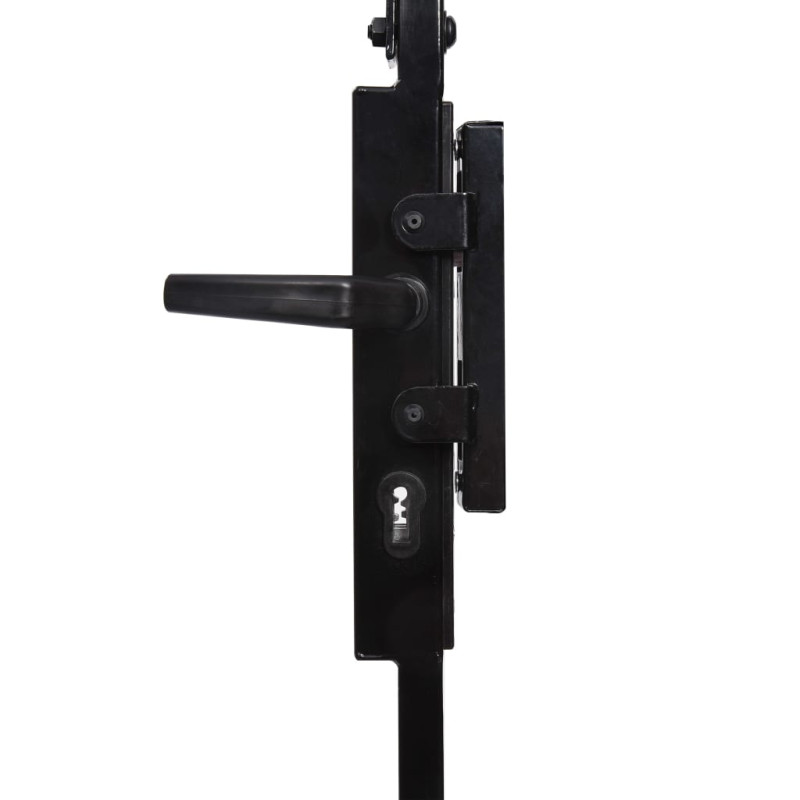 vidaXL Puerta de jardín con arco de acero negro 89x200 cm Ofertas de temporada