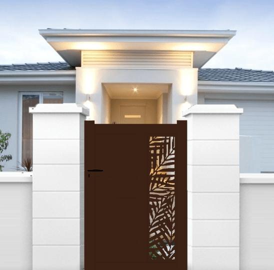 Puerta peatonal incorporada de aluminio cortada a láser en kit de dimensiones An.1000 (entre montantes) x Al.1500 mm Colores Negro (RAL 9005) Ofertas especiales
