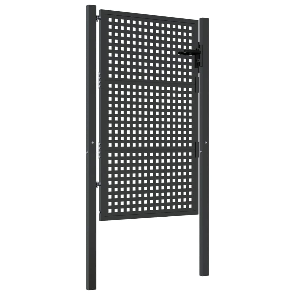 vidaXL Puerta de jardín acero gris antracita 105x175 cm Devoluciones gratuitas