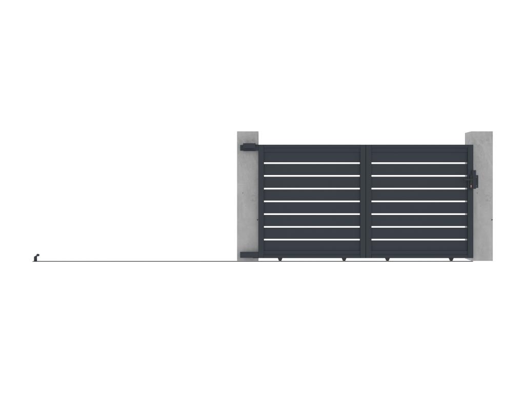Puerta corredera de aluminio perforado L324x A165 cm antracita - PRIMO En oferta