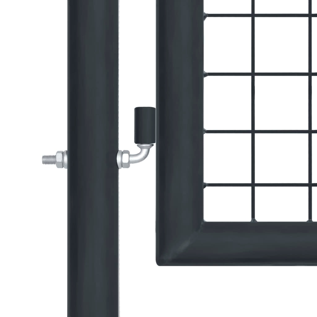 Puerta de malla de jardín | Puerta de valla | Cancela de valla acero galvanizado gris 100x175 cm CFW29417 Rebajas baratas
