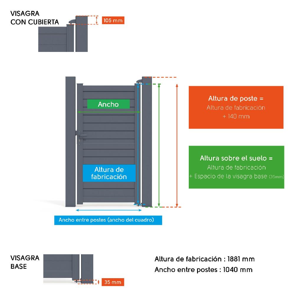 Puerta peatonal KLOS UP de aluminio blanco 99x188.1 cm Los más vendidos