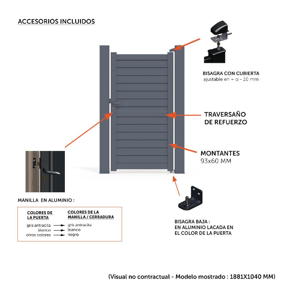 Puerta peatonal KLOS UP de aluminio blanco 99x188.1 cm Los más vendidos