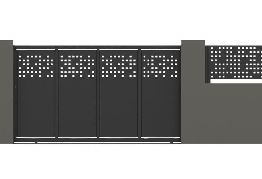 Puerta Corredera DOORSELF Tetris 350x200 cm negra