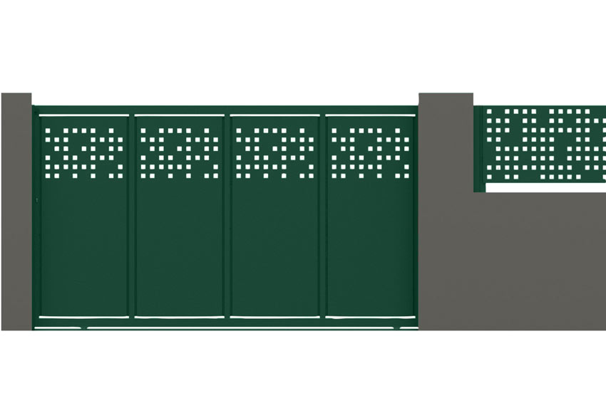 Puerta Corredera DOORSELF Tetris 400x200 cm verde