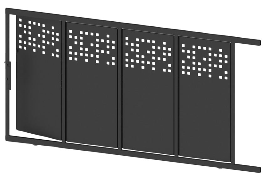 Puerta corredera+peatonal DOORSELF Tetris Up negra 350x200 cm