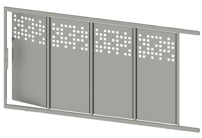 Puerta corredera+peatonal DOORSELF Tetris Up blanco 350x200 cm