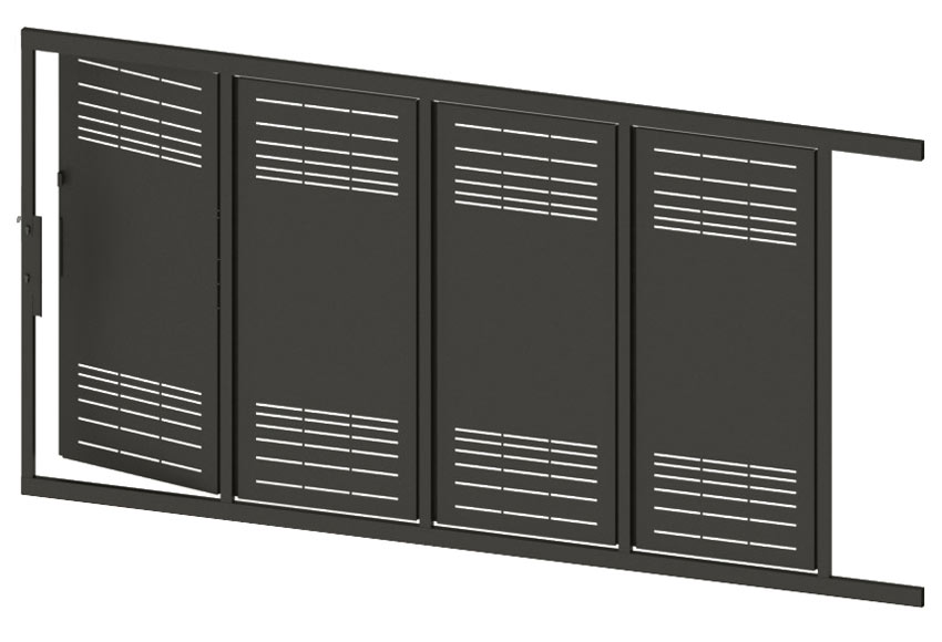 Puerta corredera+peatonal DOORSELF Parallels gris forja 400x200 cm