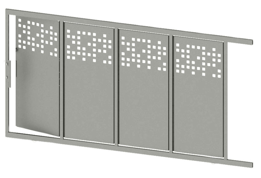 Puerta corredera+peatonal DOORSELF Tetris Up blanco 400x200 cm