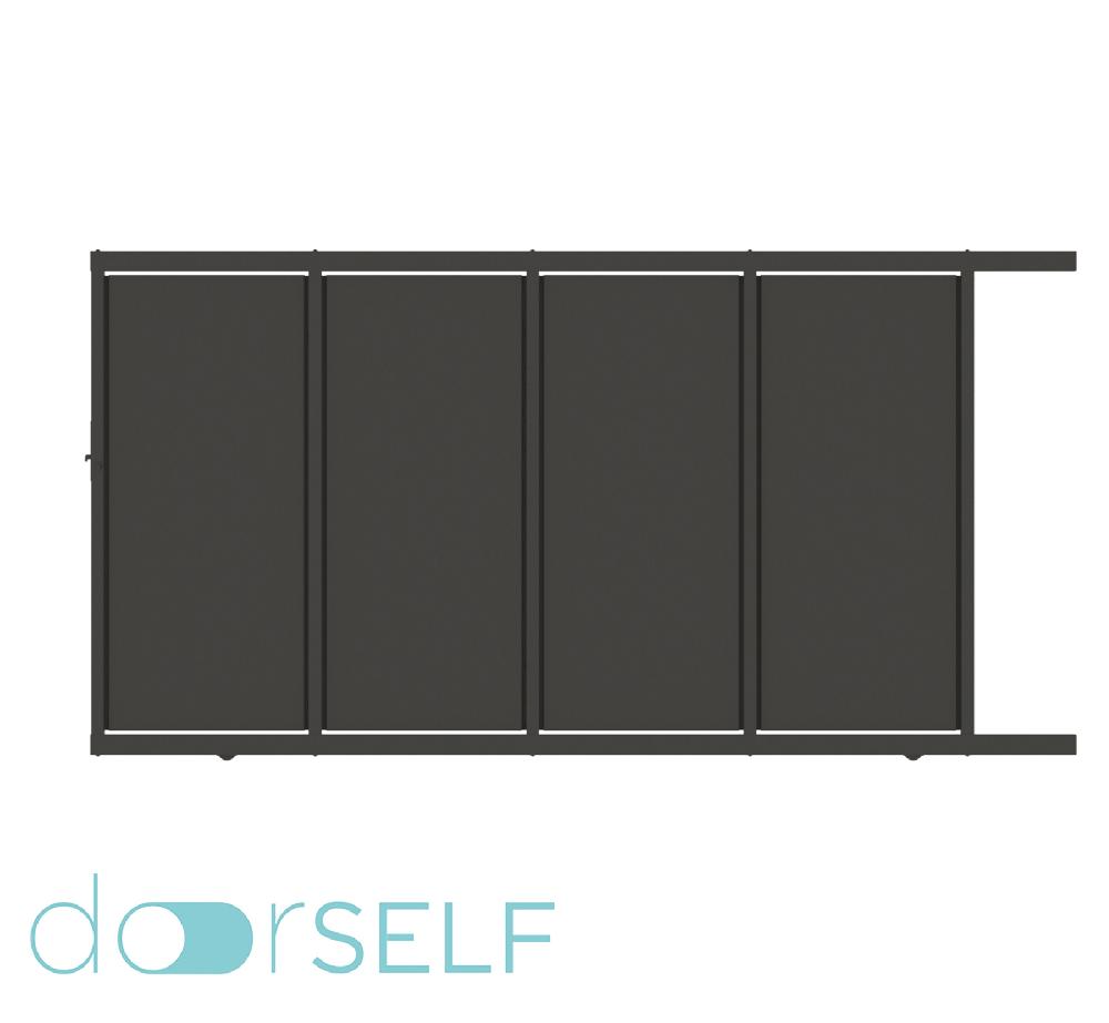 Puerta corredera DOORSELF Blind de acero gris forja 350x200 cm