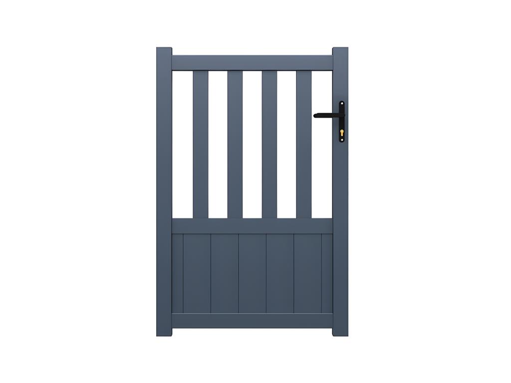 Portón batiente de aluminio calado Ancho 100 x Alt. 140 cm antracita TARNOS II Grandes descuentos