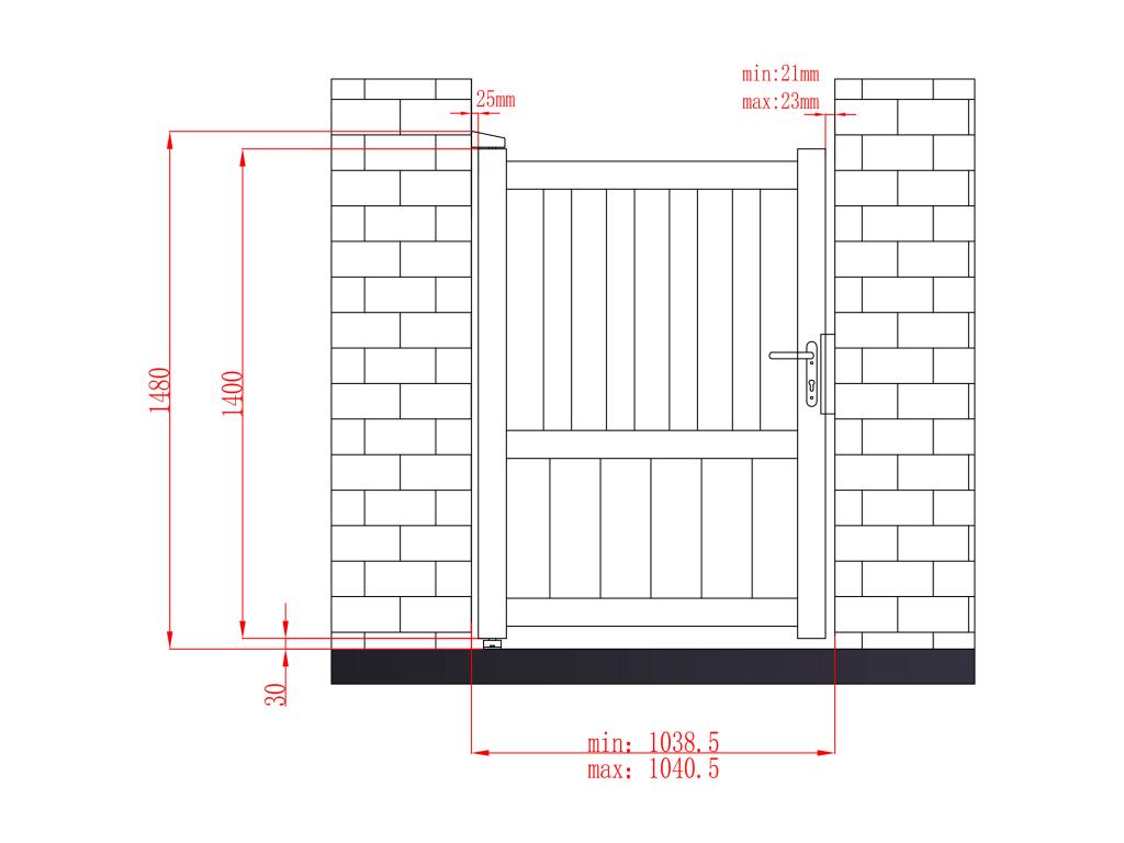 Portón batiente de aluminio calado Ancho 100 x Alt. 140 cm antracita TARNOS II Grandes descuentos