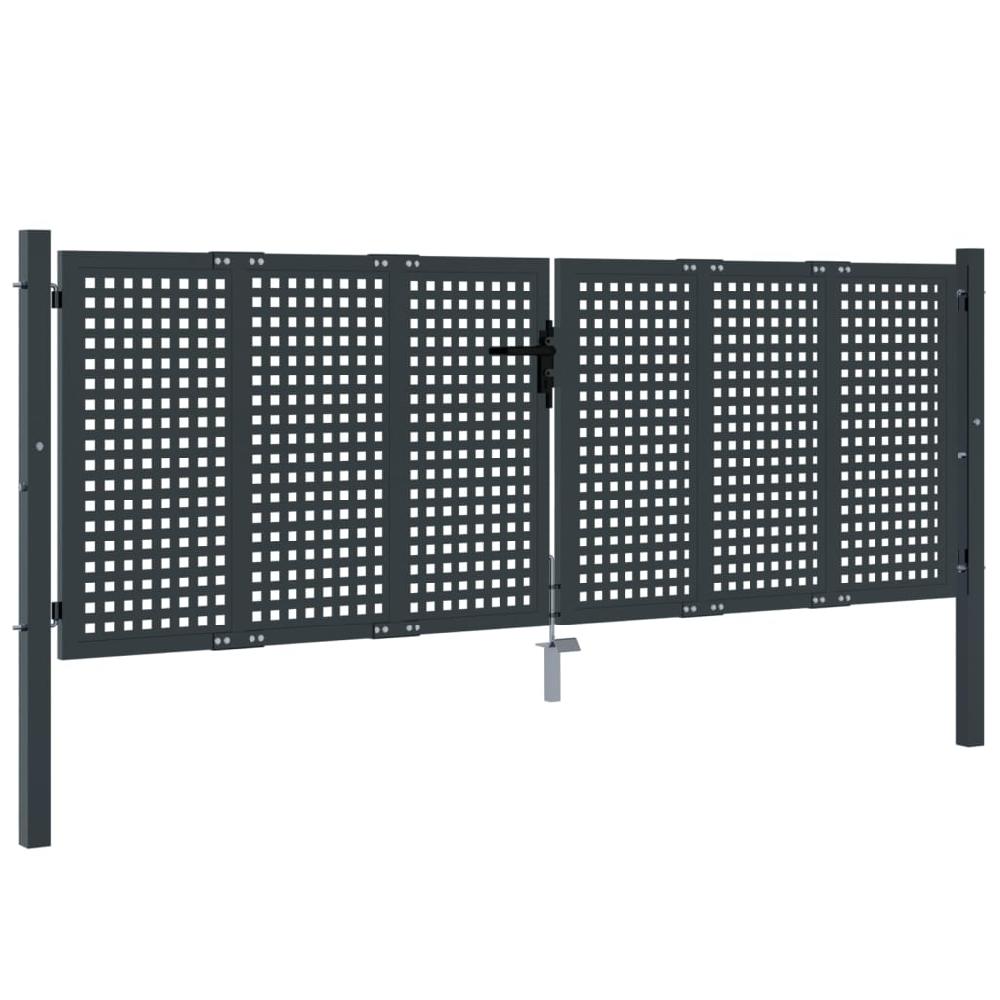 vidaXL Puerta de jardín acero gris antracita 300x125 cm Tienda de fábrica