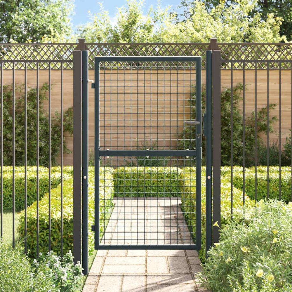 Maison Exclusive - Puerta de malla de jardín acero galvanizado gris 100x200 cm Limitado a 3 días