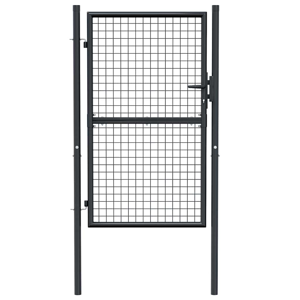 Maison Exclusive - Puerta de malla de jardín acero galvanizado gris 100x200 cm Limitado a 3 días