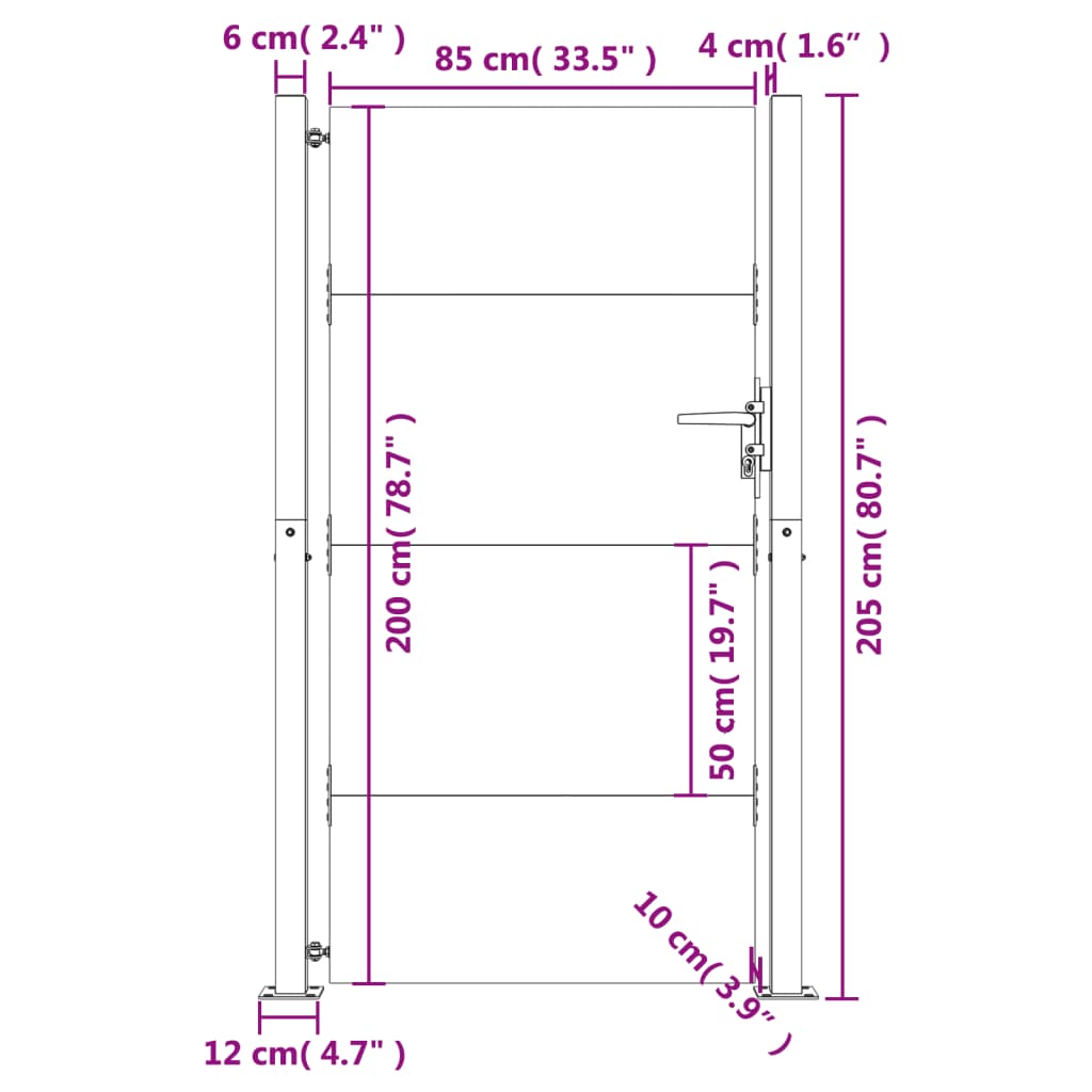 vidaXL Puerta de jardín acero corten 105x205 cm En oferta