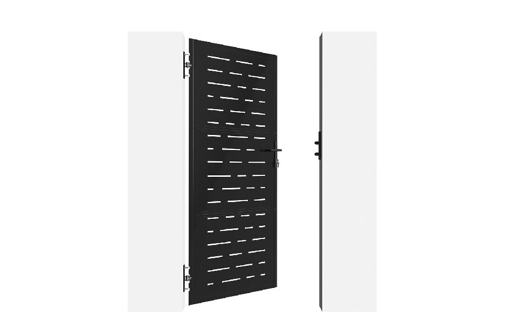 Puerta de acero 1m NALI ARLBERG H.200cm Negro mate Oferta exclusiva