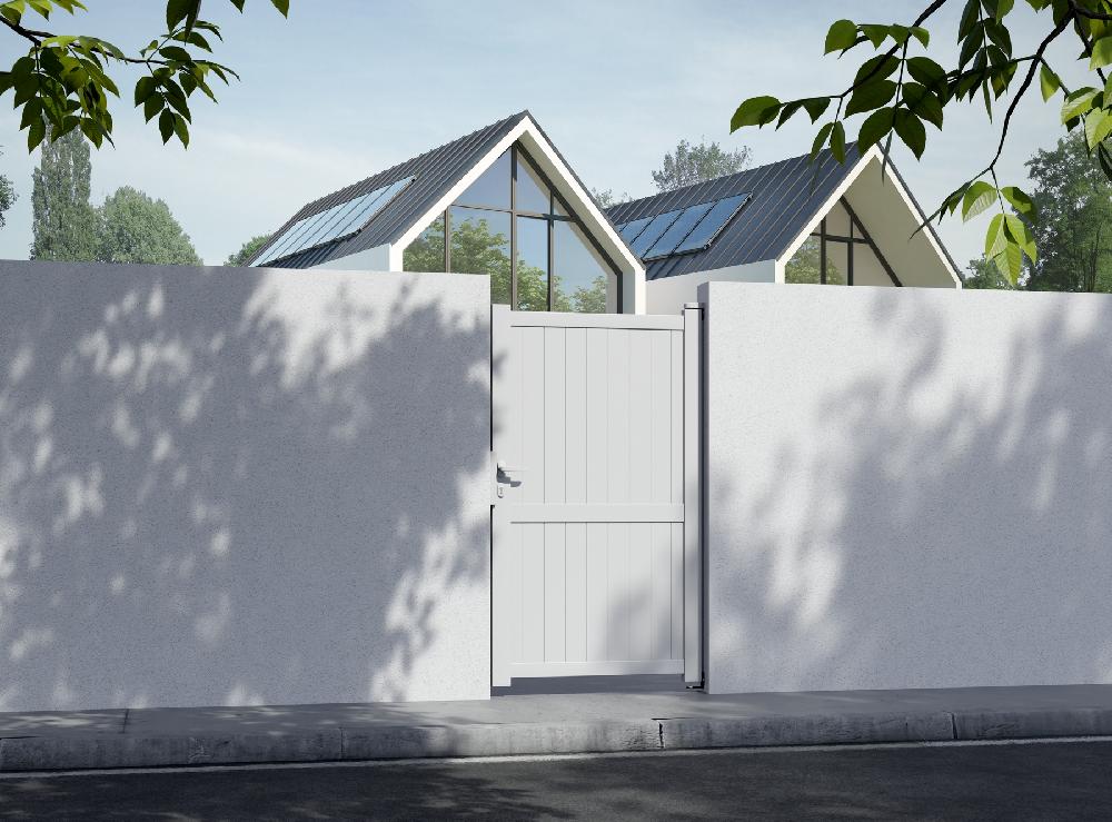 Puerta peatonal de aluminio blanco MOD:CL03 100x180 cm Grandes ahorros