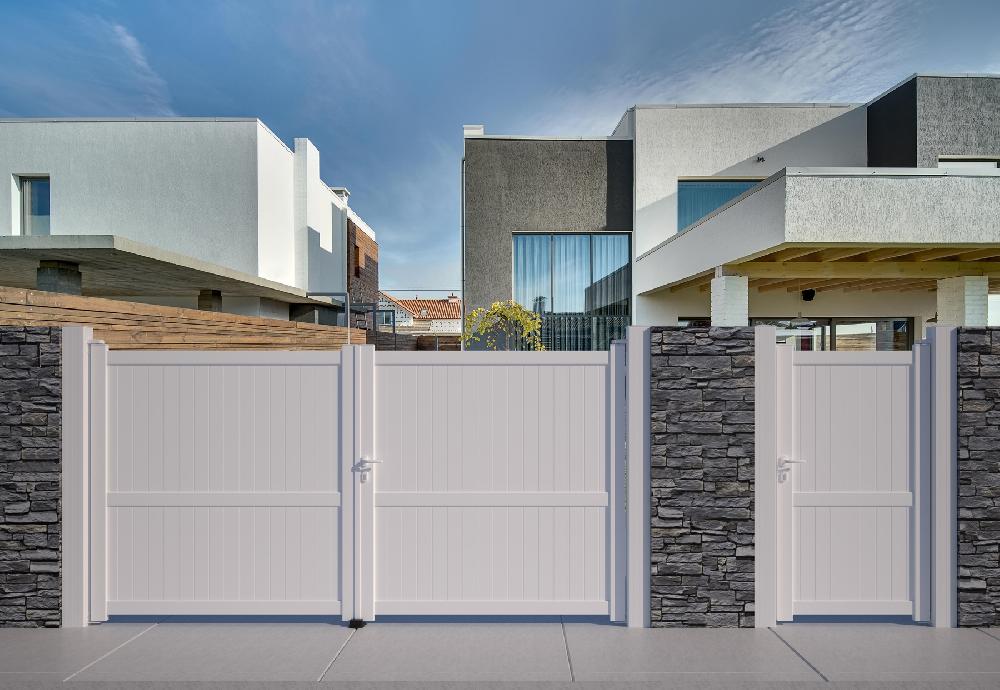 Puerta peatonal de aluminio blanco MOD:CL03 100x180 cm Grandes ahorros